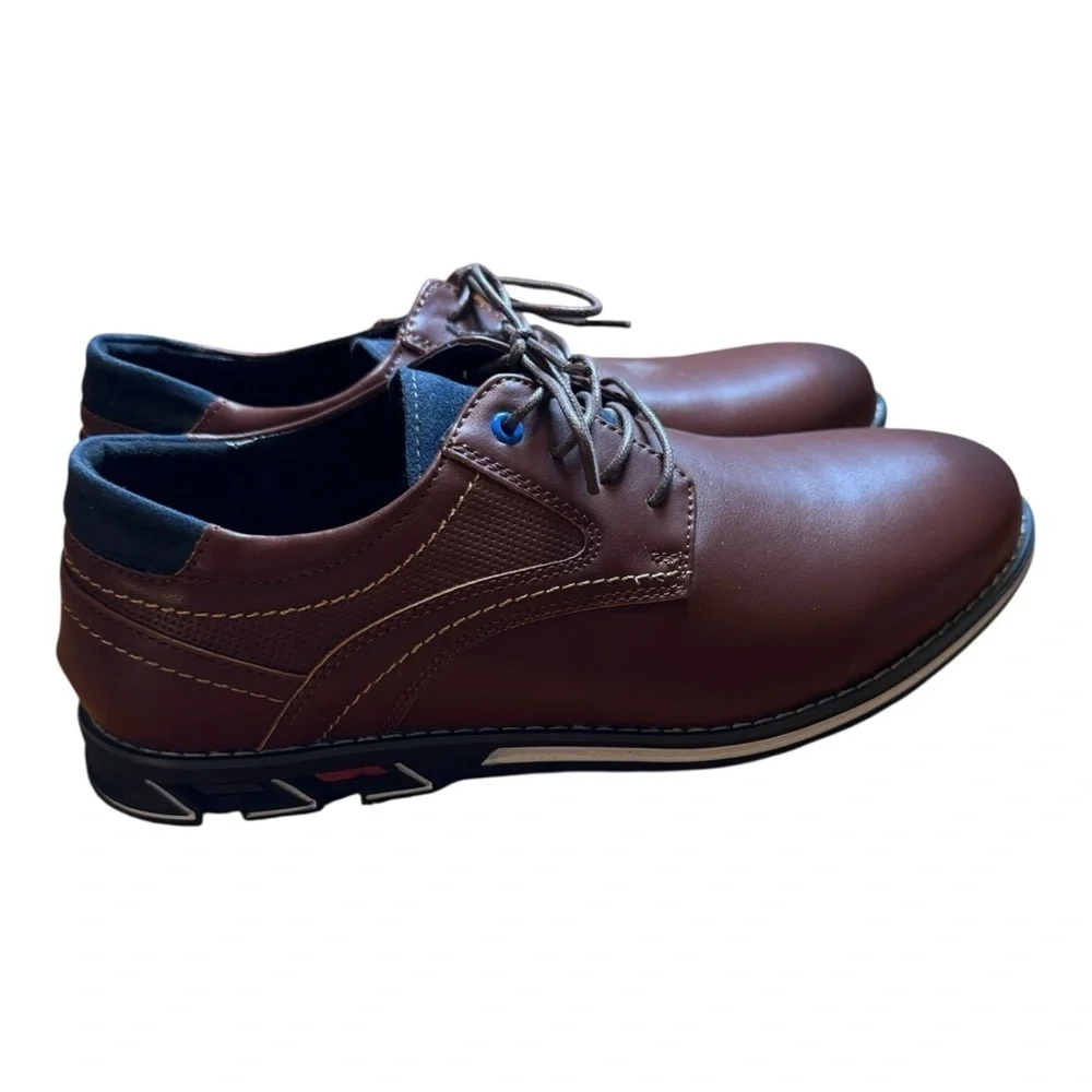 Gatsby Men's Leather Lisse Oxford Lace-Up Orthopedic Shoes Brown Size 10AA New